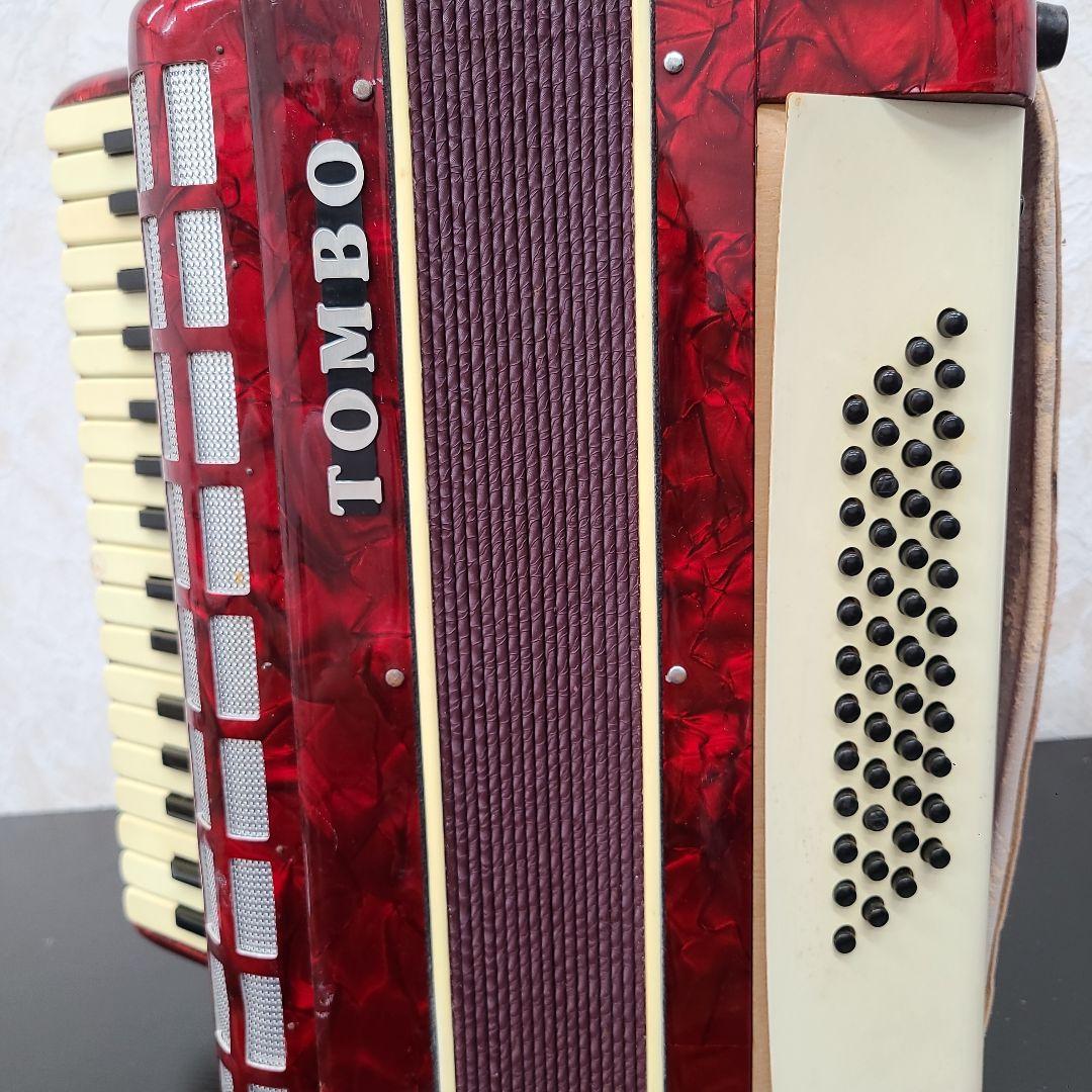 TOMBO トンボ アコーディオン T-48 バスボタン付 赤の通販はau PAY