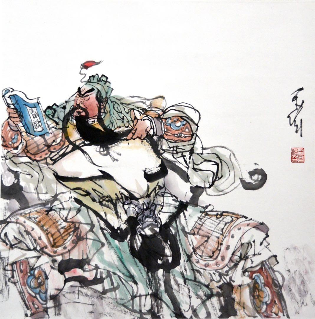 飒露紫 関羽の愛馬、戦馬、三国志の歴史、中国の著名な画家による水墨画