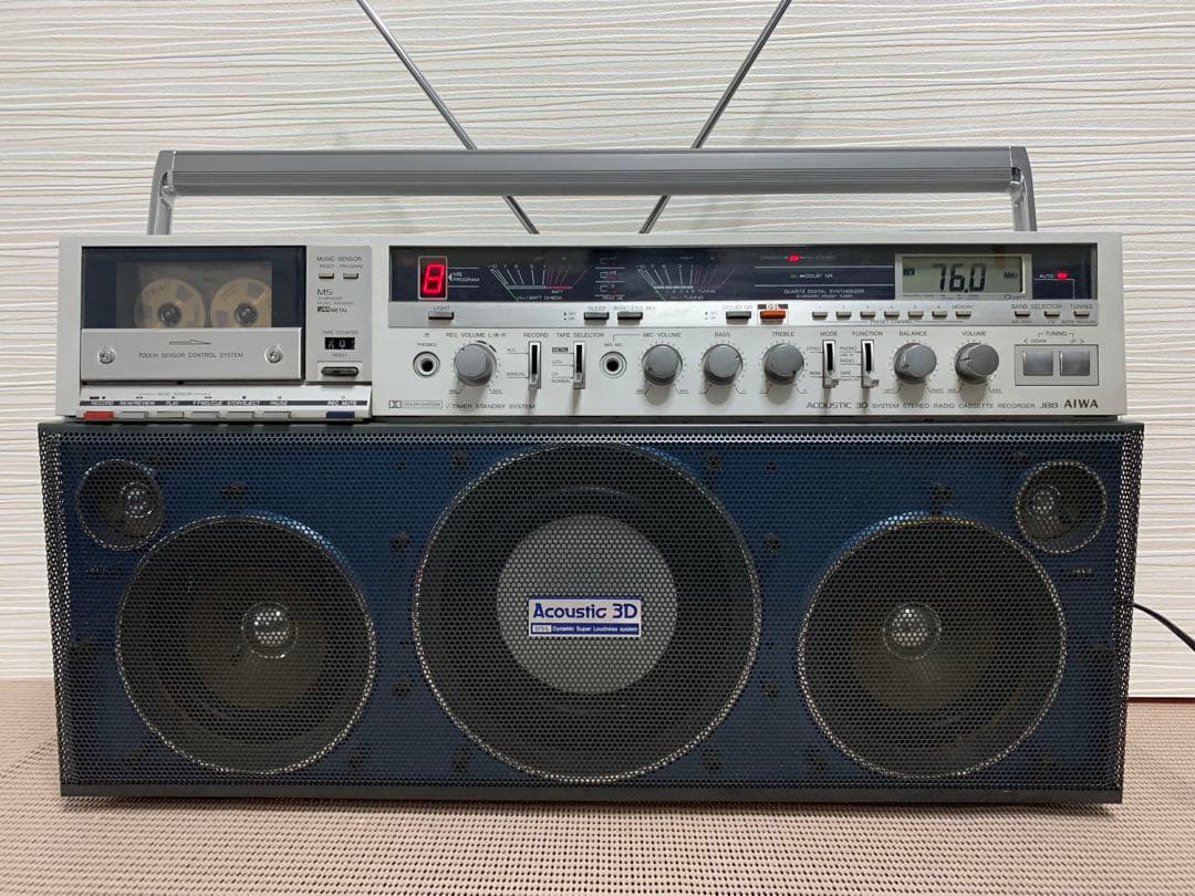 昭和レトロラジカセAIWA アイワCS-J88メンテナンス済み中古品BT変更