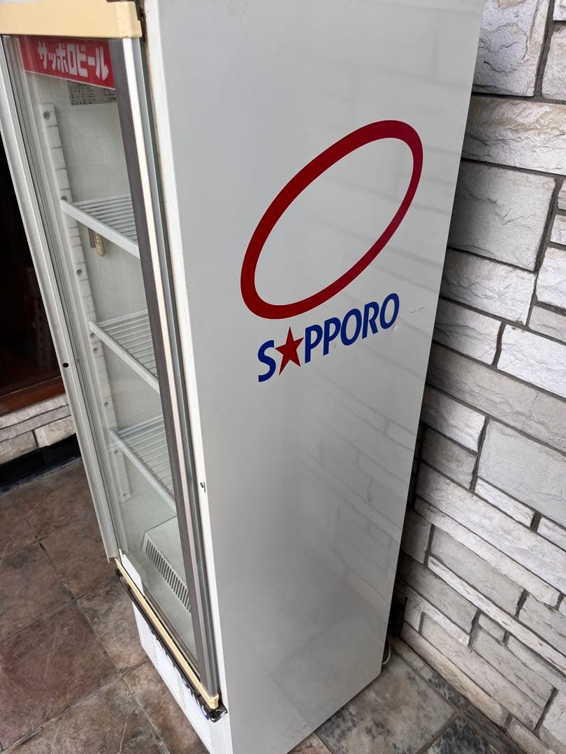 昭和レトロ サッポロビール ガラス扉冷蔵庫 ショーケース - メルカリ