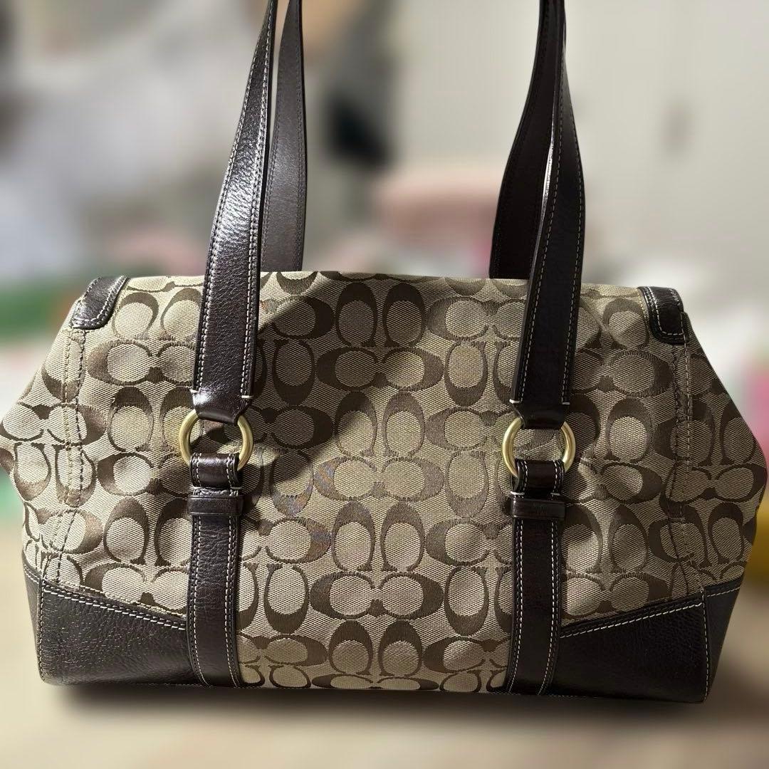 COACH コーチ レディース ハンドバッグ シグネチャー柄 シルクスカーフ