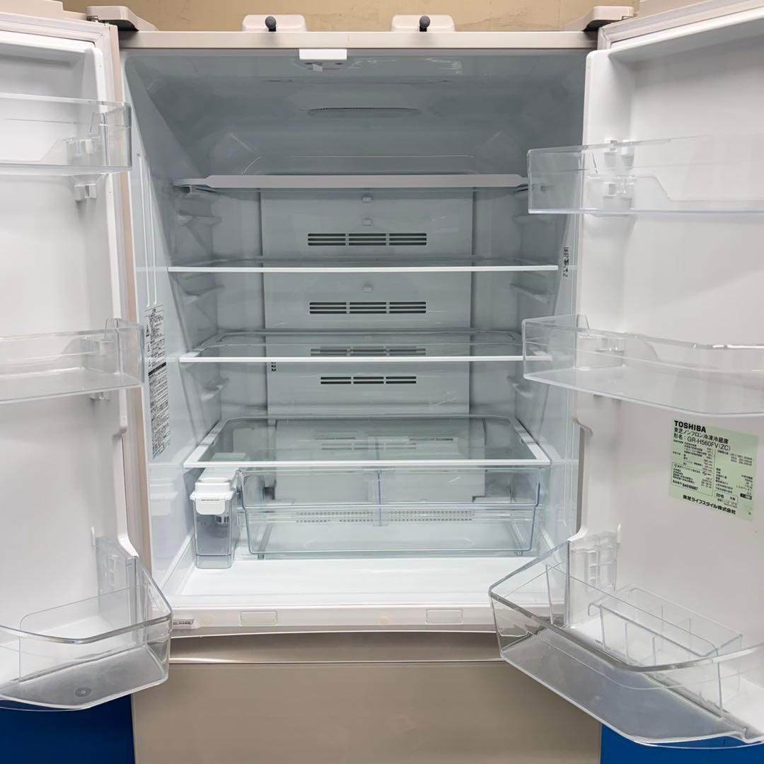 818 オススメ 超大型 冷蔵庫 極美品 観音開き 東芝 ガラストップ 家庭
