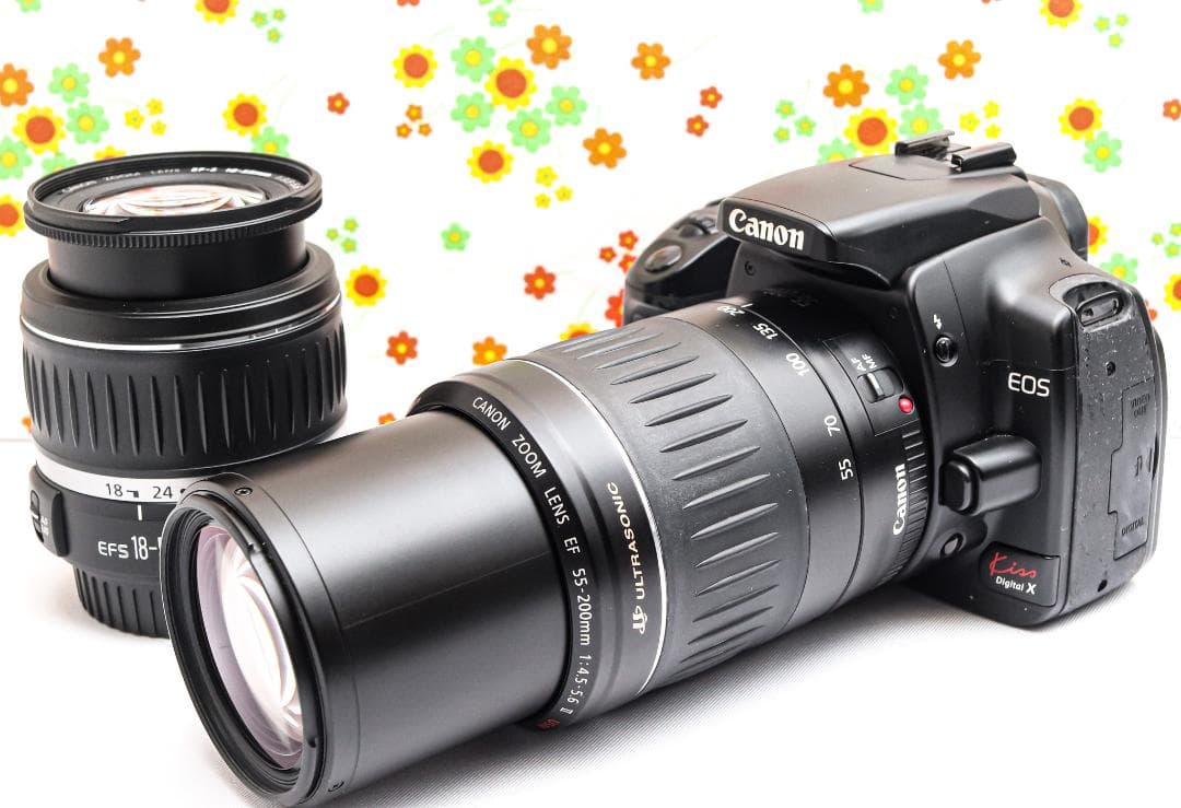Canon kiss x ☆スマホに転送☆ダブルレンズ！☆初心者おススメ 初心者おすすめ❤️キャノン kiss X7 ダブルレンズセット スマホ転送