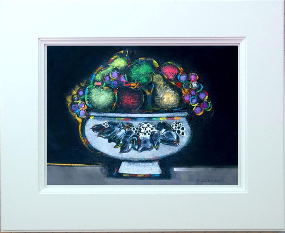 油絵 菅家令子 絵 絵画 インテリア uF6-062004 静物 果物と器 - メルカリ