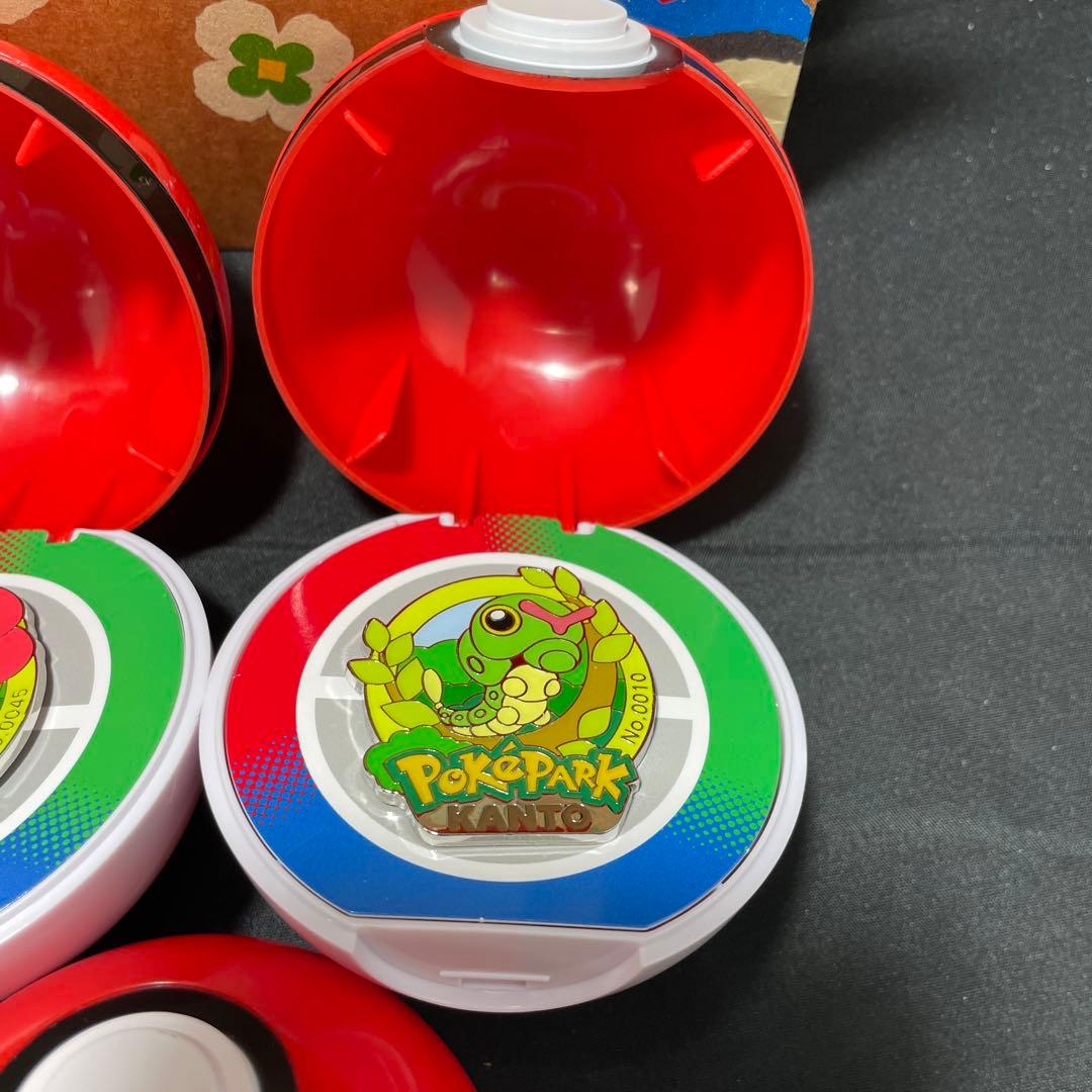 ポケパーク カントー ポケモンピンバッジ 5点＋＋モンスターボール＋袋