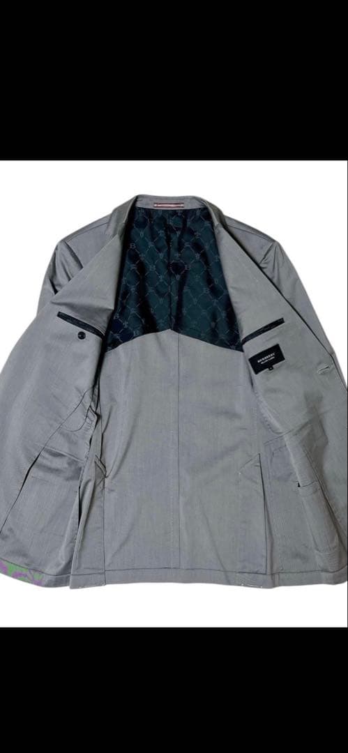 極美品 バーバリーブラックレーベル スーツセットアップ グレー M