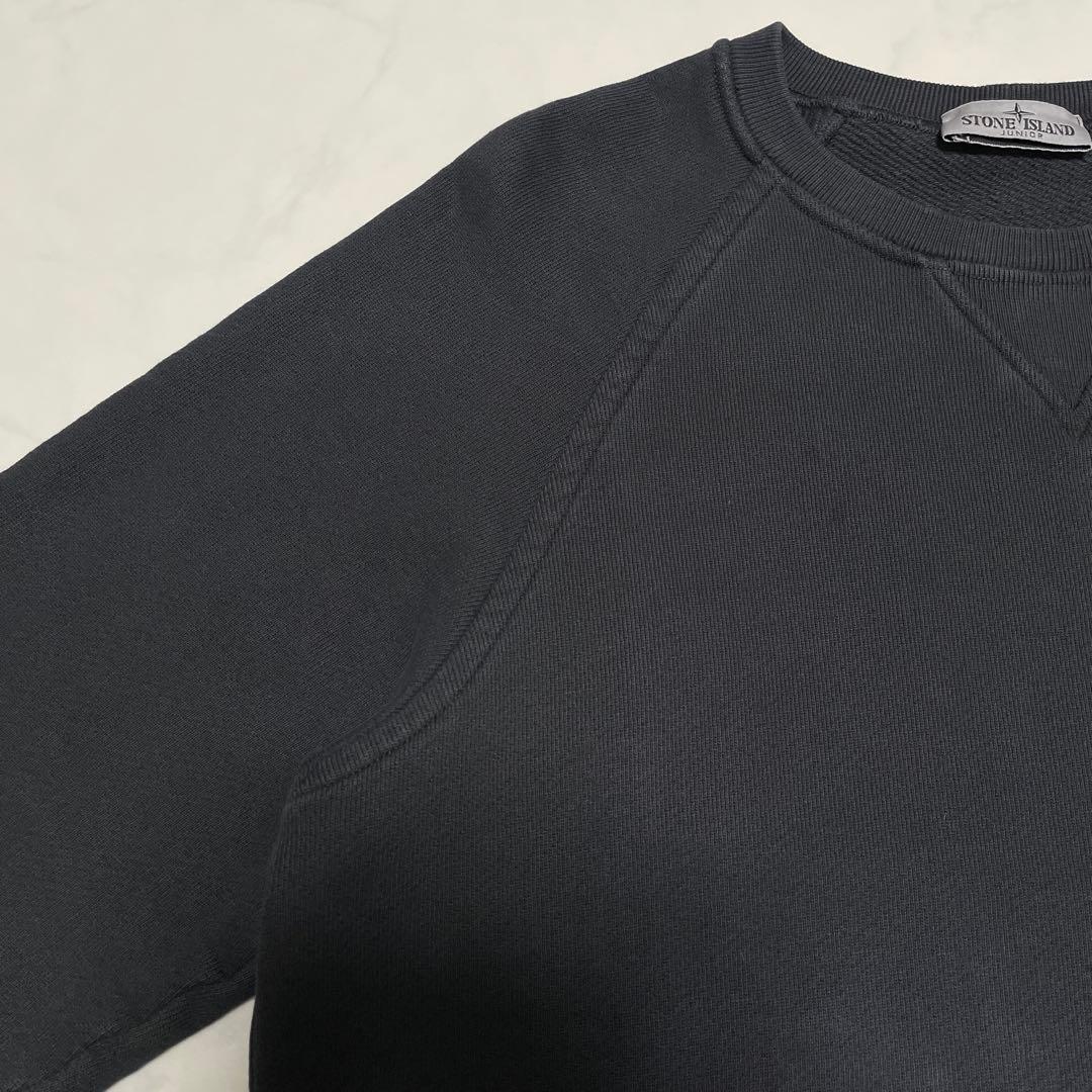 STONE ISLAND コットン クルーネック トレーナー ブラック Sサイズ