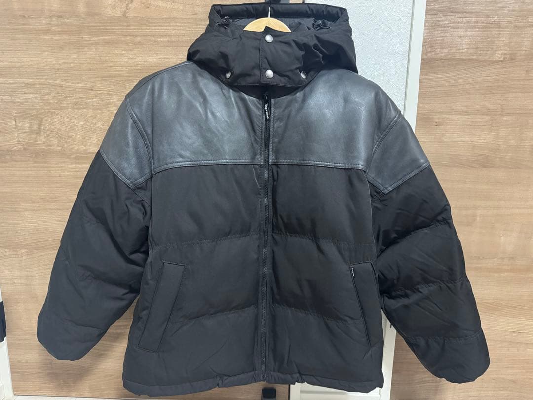 Sサイズ】Supreme Leather Yoke Puffer Jacket - メルカリ