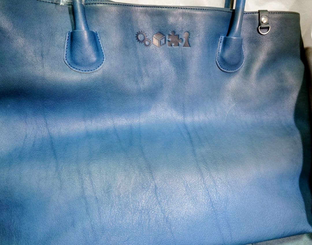 9-nine- 栃木レザー POP UP トートバッグ BLUE 香坂春風