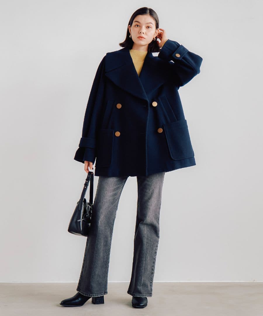 完売 新品タグ付 ココディール インペリアルモッサショートPコート