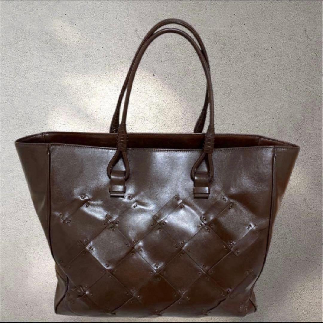 ボッテガヴェネタ 希少 ブラウン レザー トートバッグ 大きめ ビジネス