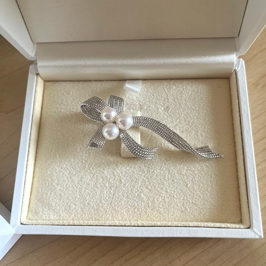 TASAKI シルバー リボン ブローチ - メルカリ