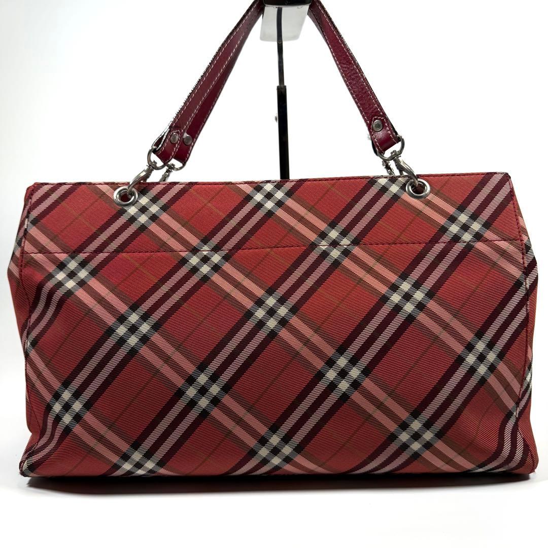 極美品】バーバリーブルーレーベル トートバッグ ナイロン チェック柄