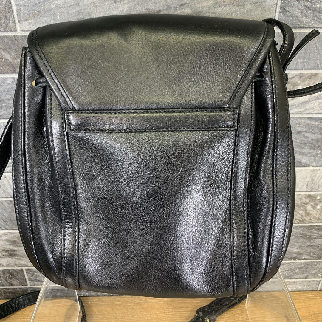 希少 1980年代 オールド CELINE レザーショルダーバッグ ブラック