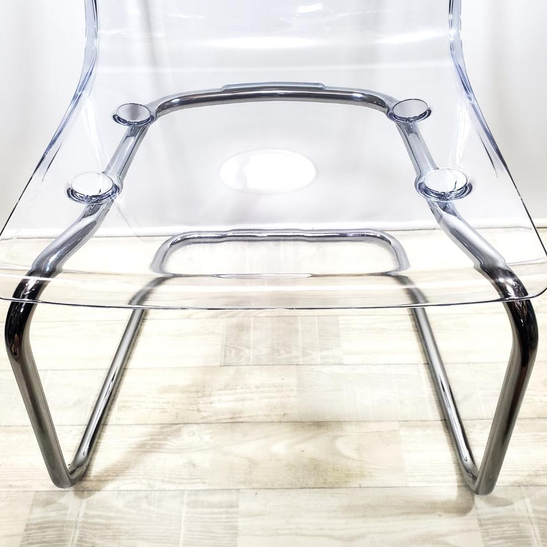 美品☆IKEA イケア☆TOBIAS トービアスチェア☆クリア クロムメッキ