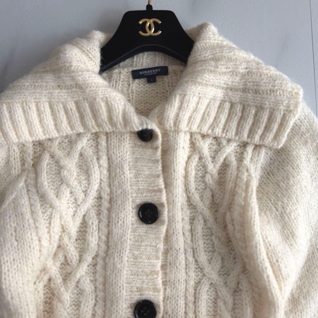 美品 BURBERRY LONDON ニット カーディガン ケーブル編み - メルカリ