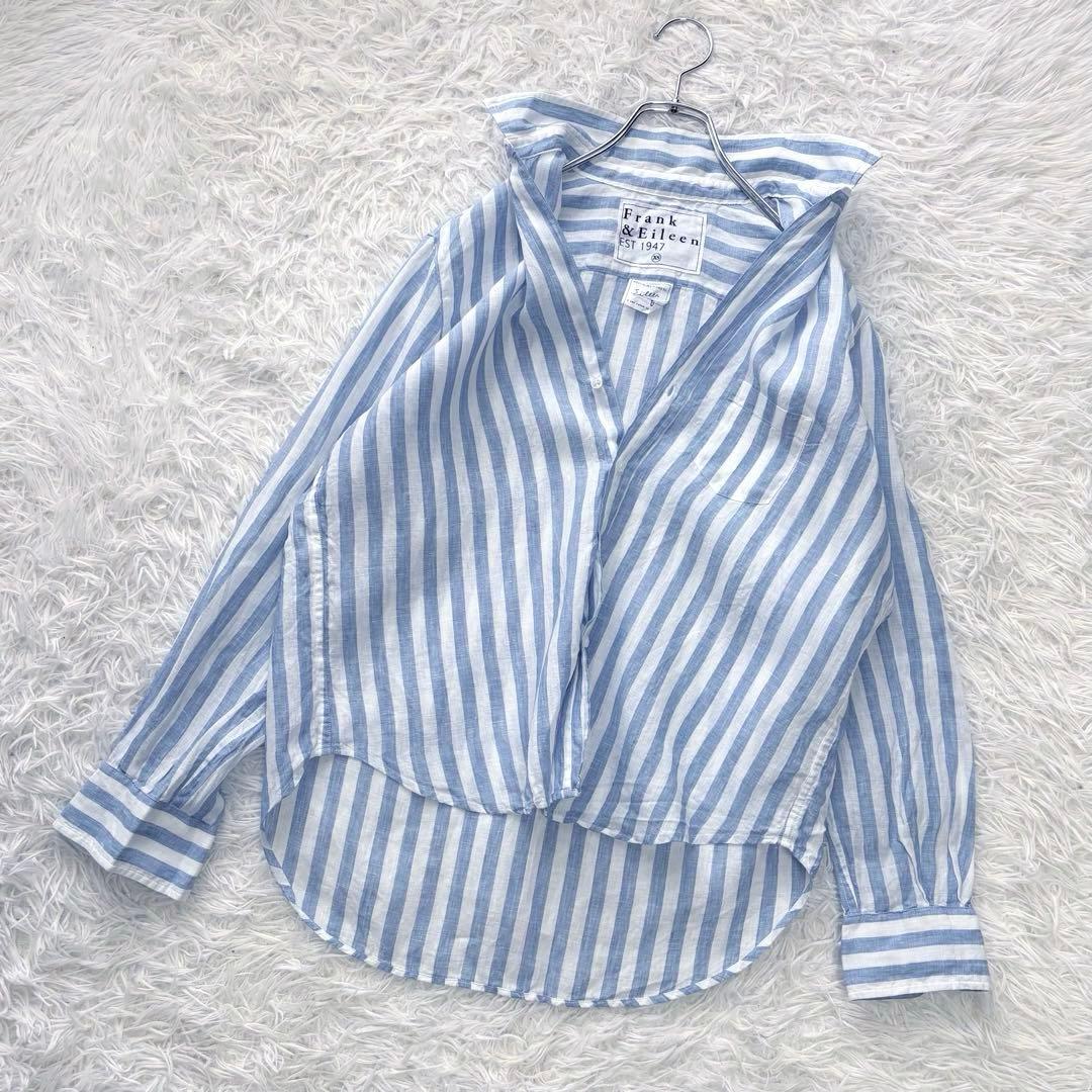 リネン100%✨Frank&Eileen スキッパーシャツ EILEEN ブルー - メルカリ