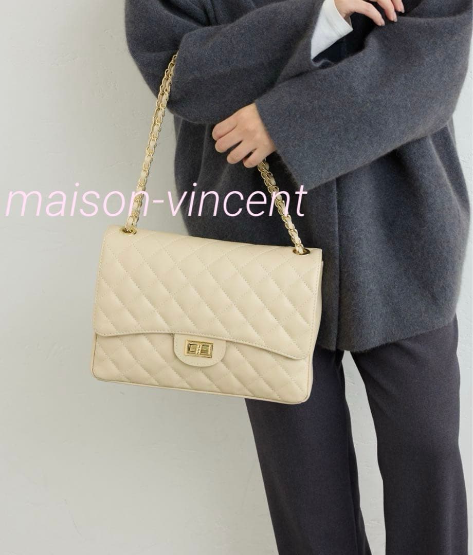 ☆うぱぱ☆【メゾンヴァンサン】定価29,700円 チェーンキルトバック 追加15》Maison Vincent/メゾンヴァンサン チェーンバッグ（ショルダー