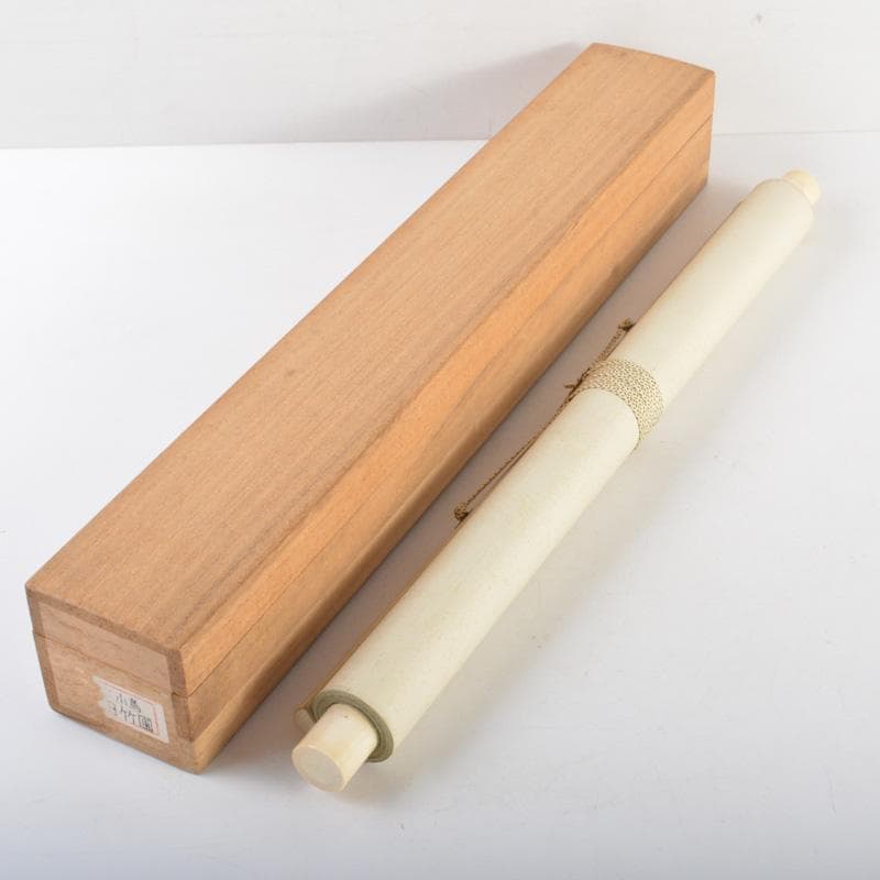 掛軸 水田竹圃作 梅木に鳥図 桐箱付 C 6318A - メルカリ