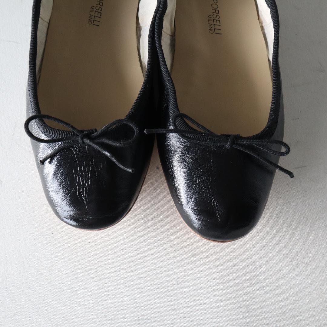 未使用品　ポルセリ　バレエシューズ 37 23〜23.5cm ブラック