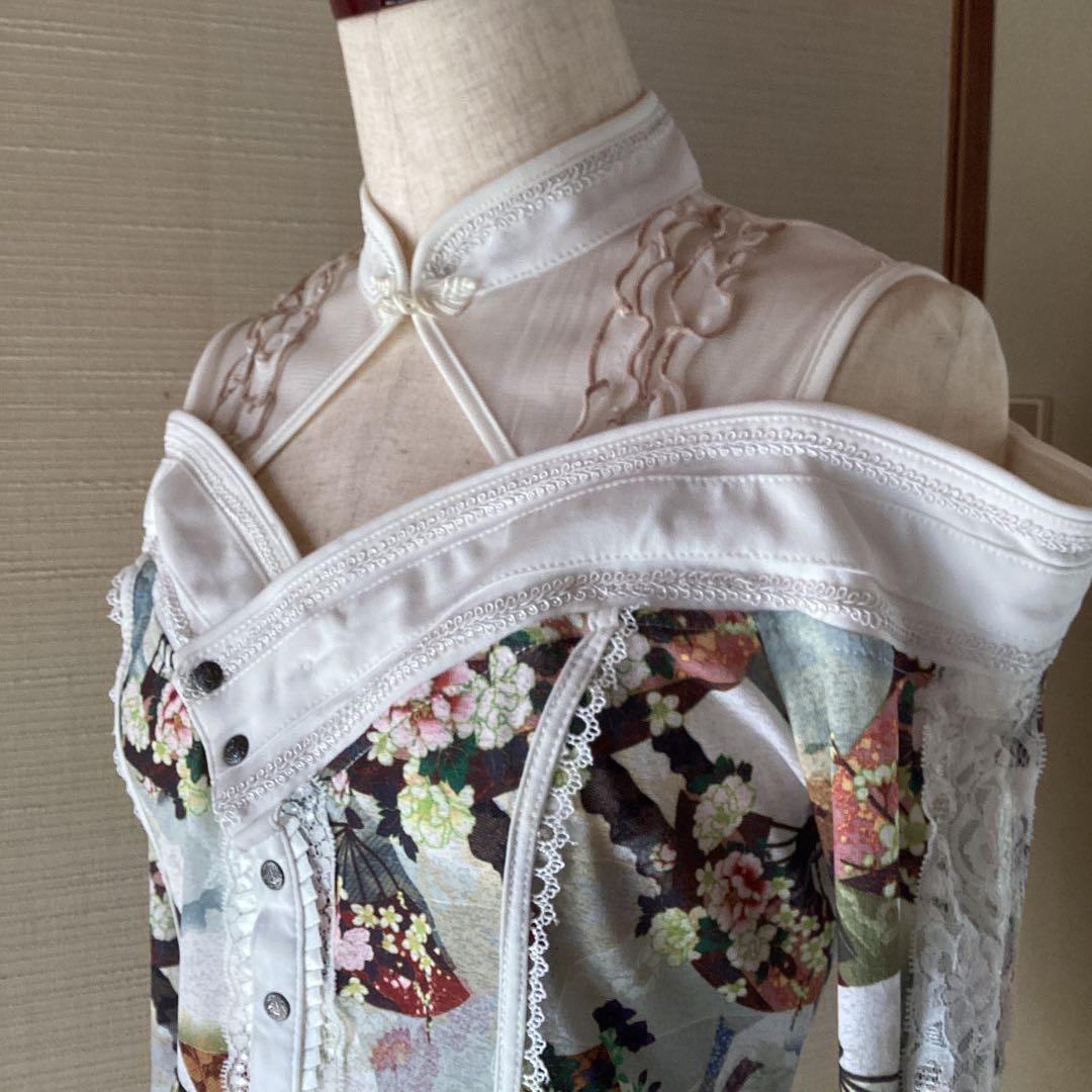 極美品！OZZ ONESTE 和チャイナ白セットアップ［商品番号9］