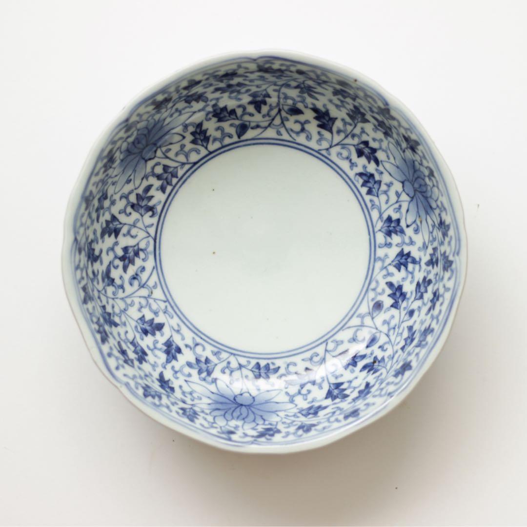 伊万里　古伊万里　江戸　中期　深皿　なます 皿　花唐草 古伊万里 染付 花唐草芙蓉文 なます皿 江戸中期 E932 | iichi 日々の