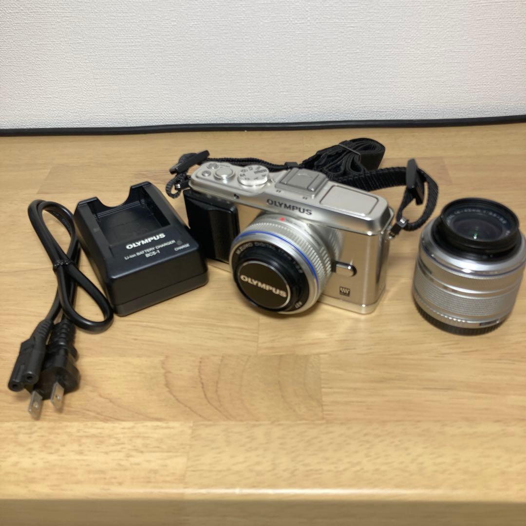 OLYMPUS PEN E-P3 ツインレンズキット シルバー 付属品あり オリンパス（OLYMPUS） 中古 1年保証 美品 OLYMPUS PEN E-P3 ツイン