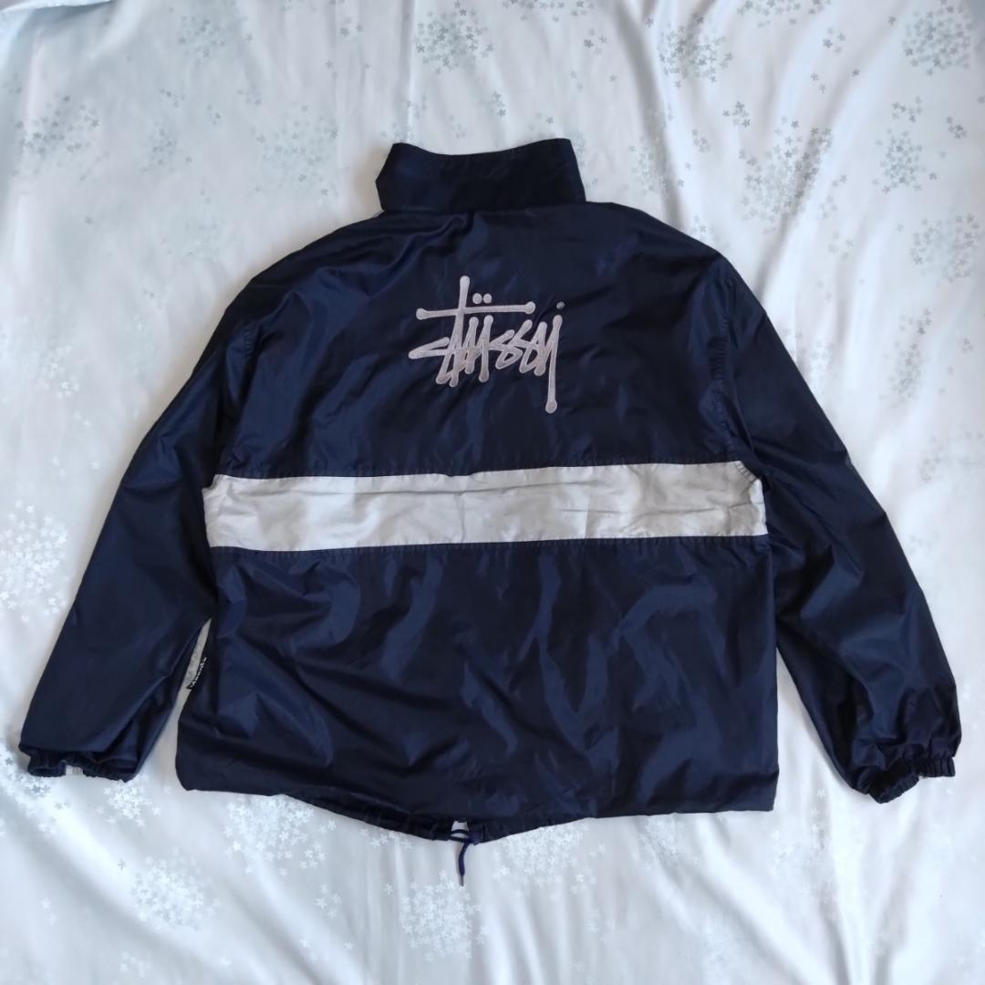 オールドステューシー stussy ナイロンジャケット 紺タグ L ネイビー