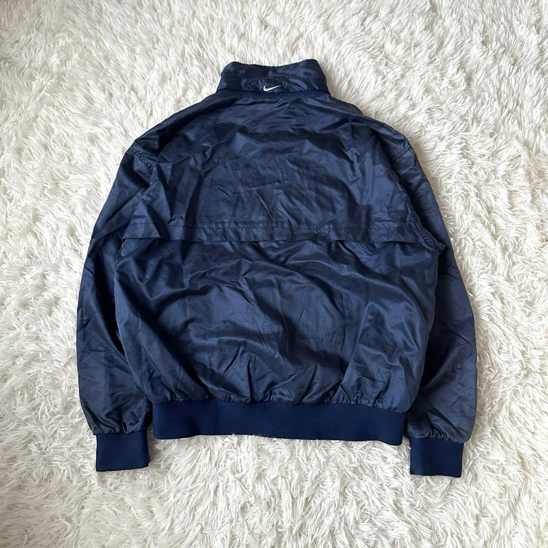 NIKE ナイロンジャケット 銀タグ 90s ネイビー XL 刺繍 ジャンパー