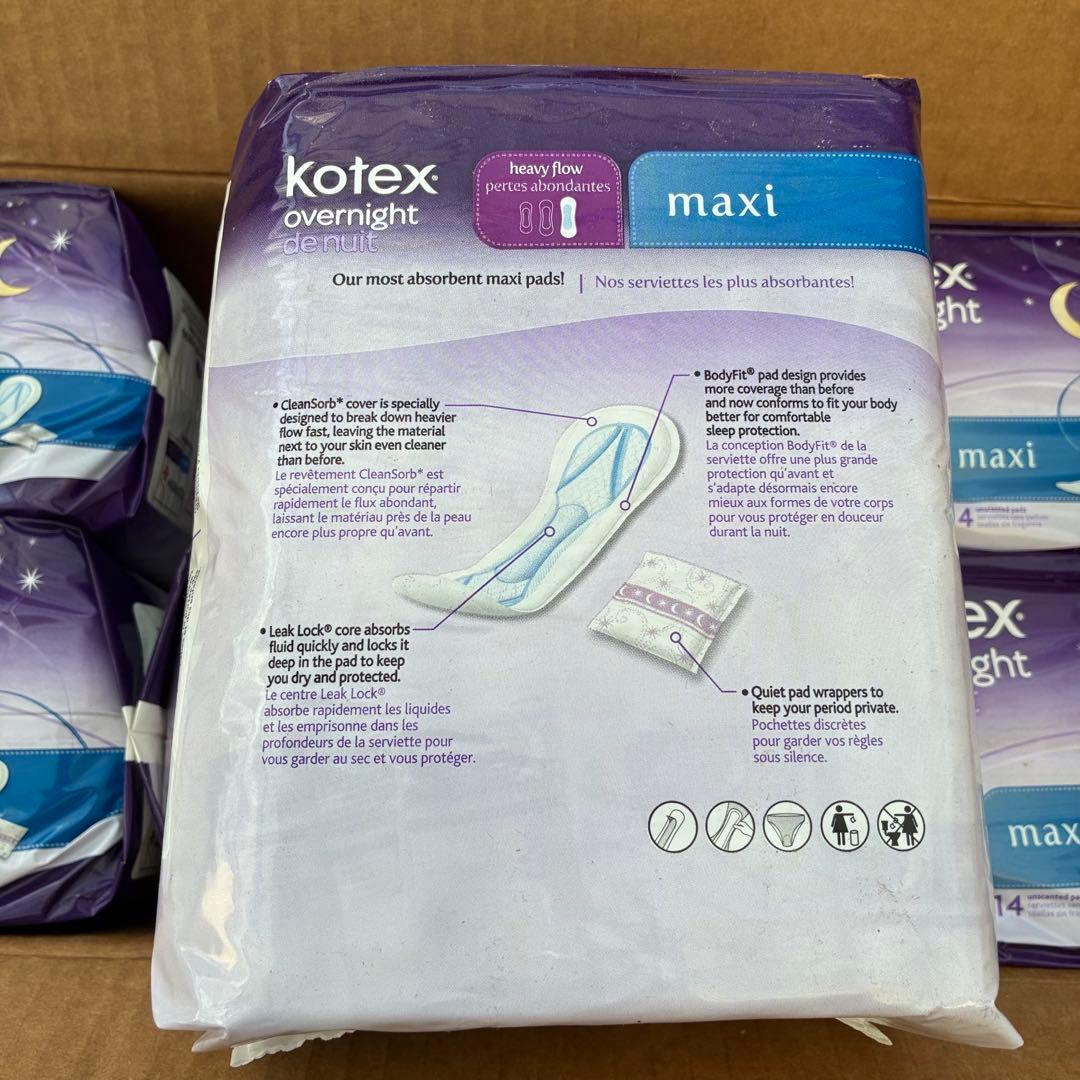 新品 Kotex 夜用ナプキン 14枚入り×12パック×38箱 大量引き取り限定