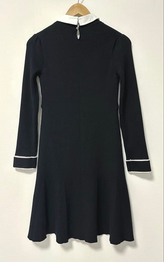 美品 アプワイザーリッシェ ワンピース 衿付2wayレーストリムニット