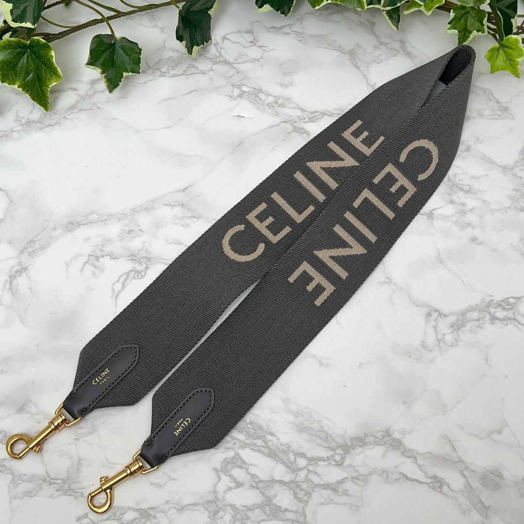 セリーヌ ジャカード ショートストラップ 現行品 グレー / ホワイト 49S022AEP-09GW_3_WIN21.jpg