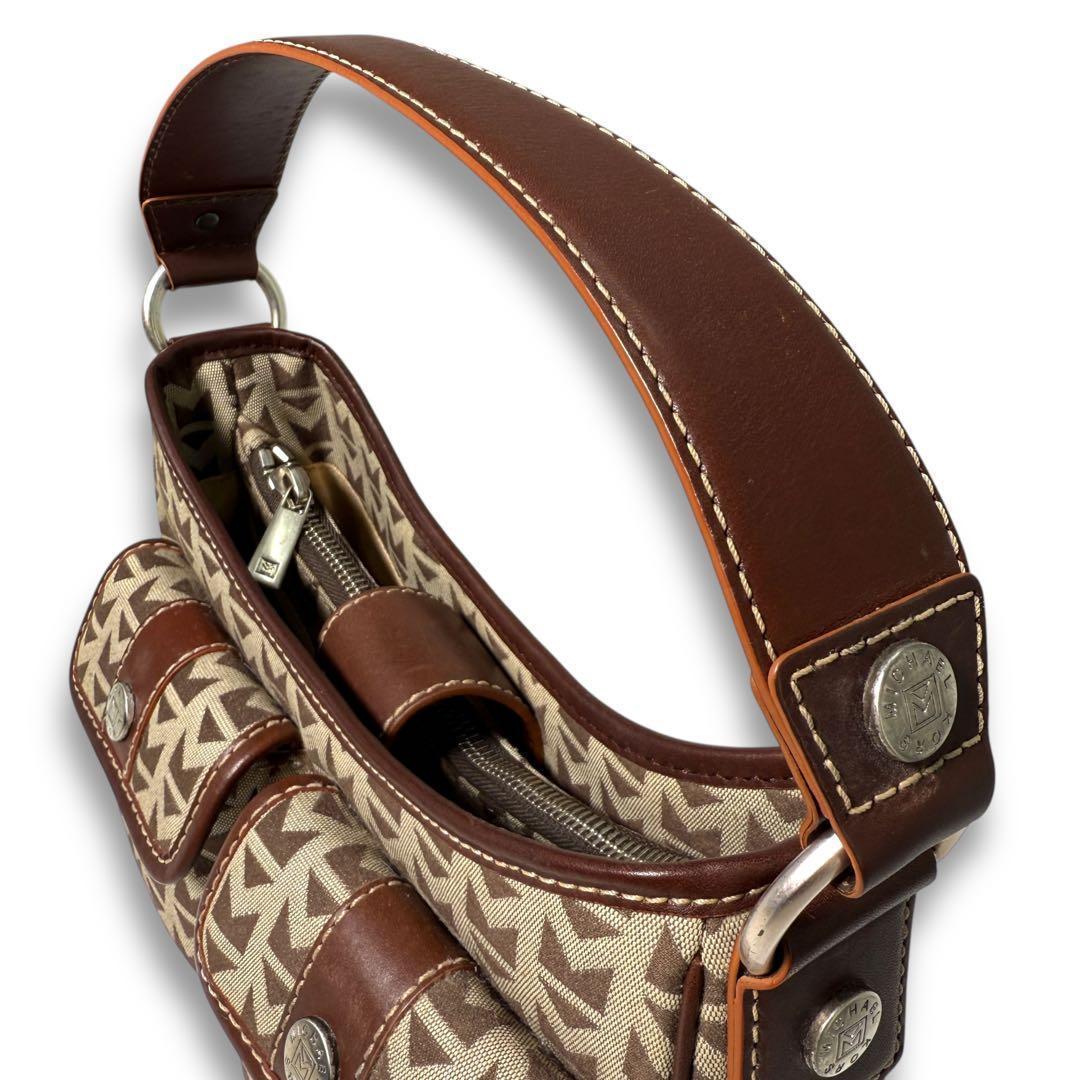 《激レア》マイケルコース ワンショルダー バック キャンバス レザー フラップ