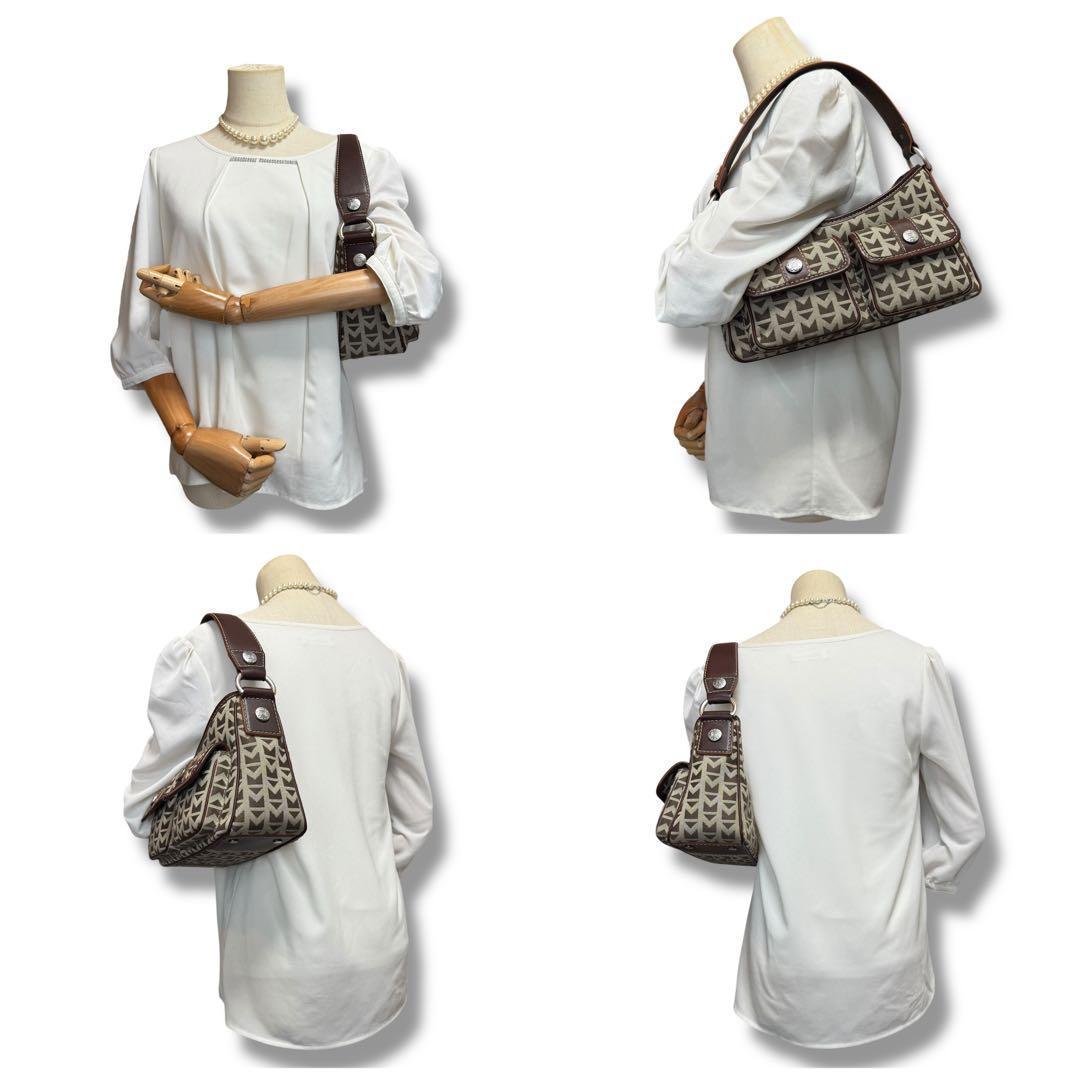 《激レア》マイケルコース ワンショルダー バック キャンバス レザー フラップ