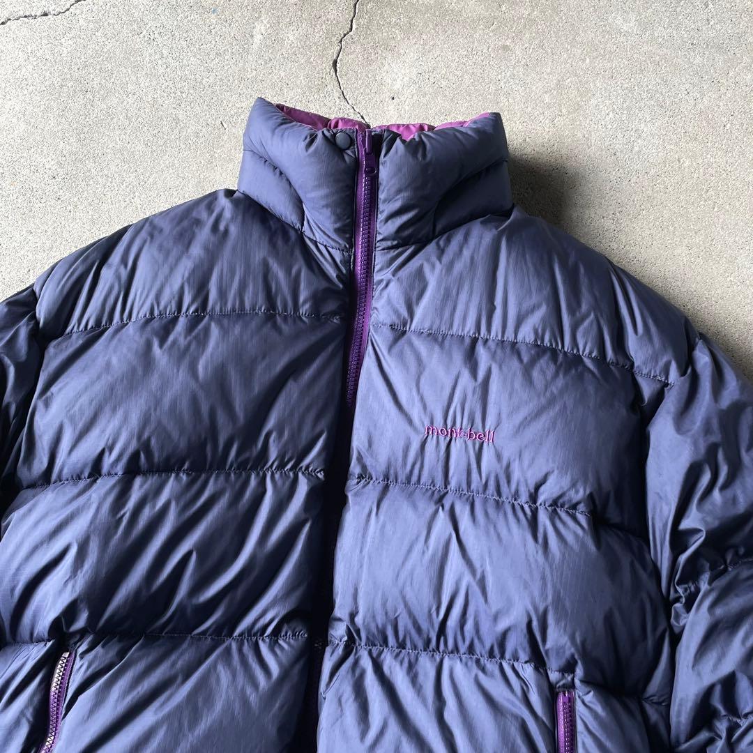90s mont-bell リバーシブル ダウンジャケット ネイビー パープル