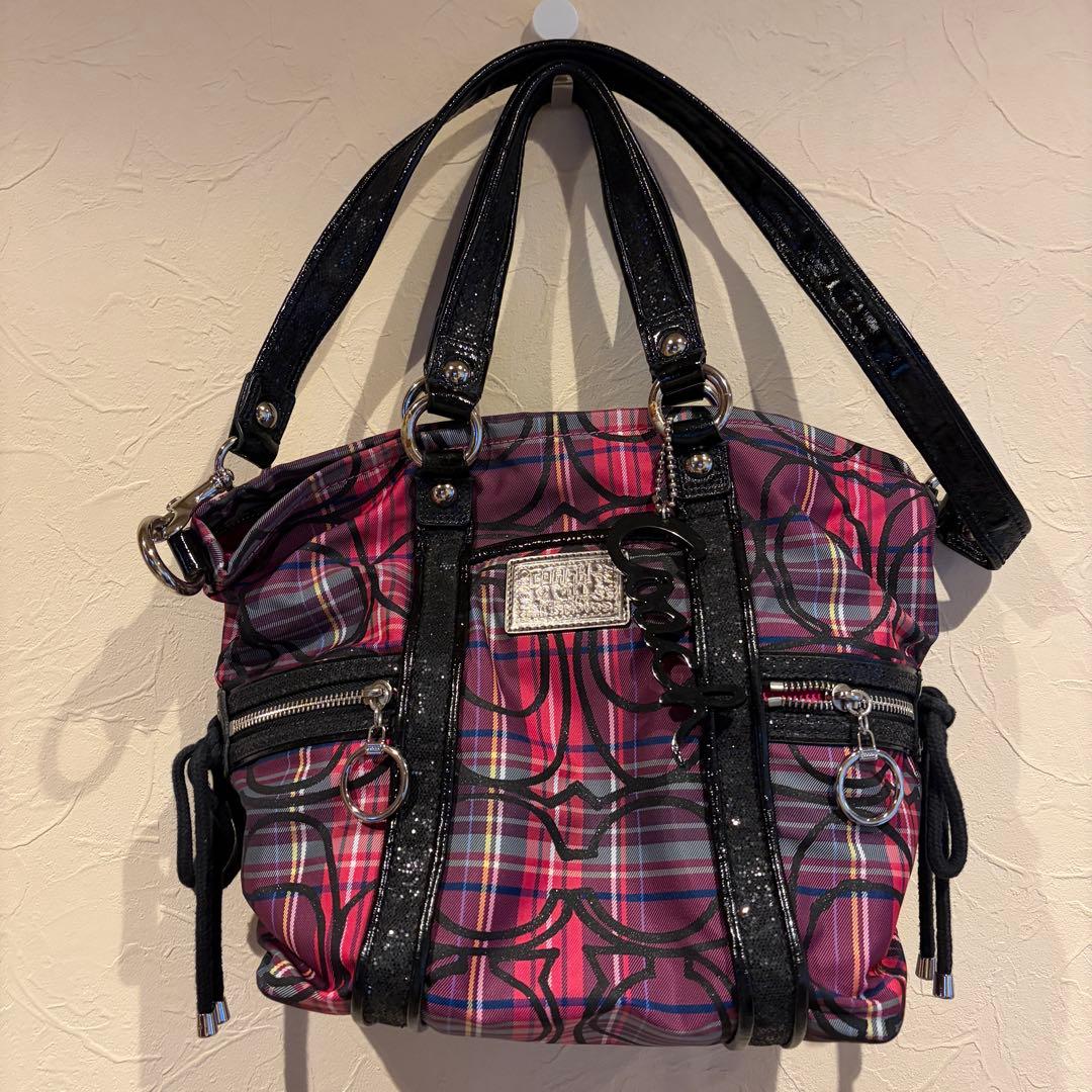 極美品】COACH ポピー シグネチャー ショルダーバッグ 2way y2k - メルカリ