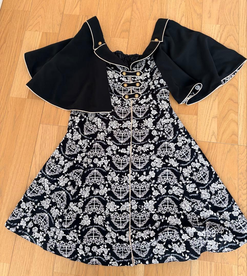 早い者勝ち♪【morphose】ハートダマスクジレ風ジャンパースカート No.785 ハートダマスクジレ風ジャンパースカート ブルー(Blue