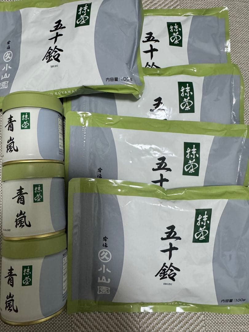 丸久小山園 抹茶五十鈴100g×5袋＋青嵐缶入り3個 五十鈴 | 抹茶 | 宇治 丸久小山園