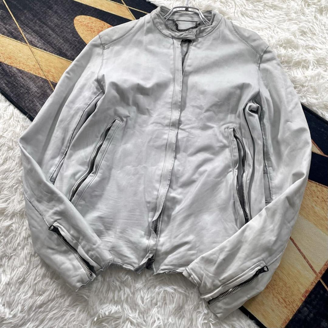 【美品】Sisii/シシ ショート シングル レザージャケット 本革 S 牛革 sisii シシ 日本製 カウレザーシングルライダースジャケット XXS