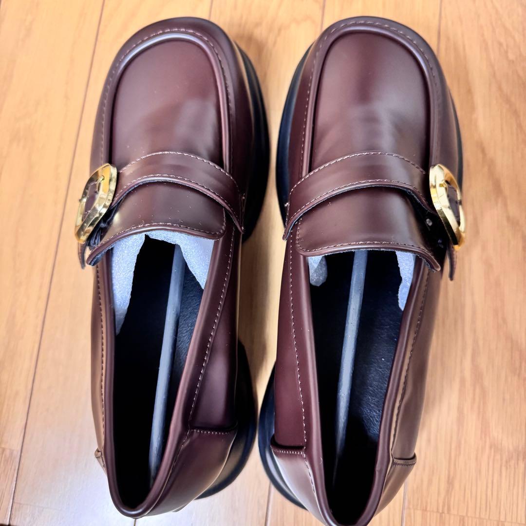 きりまる OLUN ニュアンスバックルローファー ブラウン Lサイズ - メルカリ