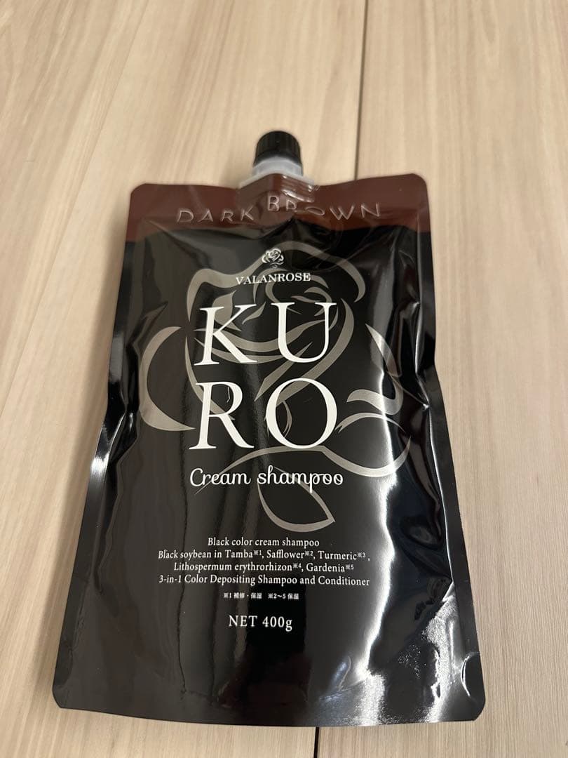 VALANROSE KURO Cream shampoo ダークブラウン400g - メルカリ