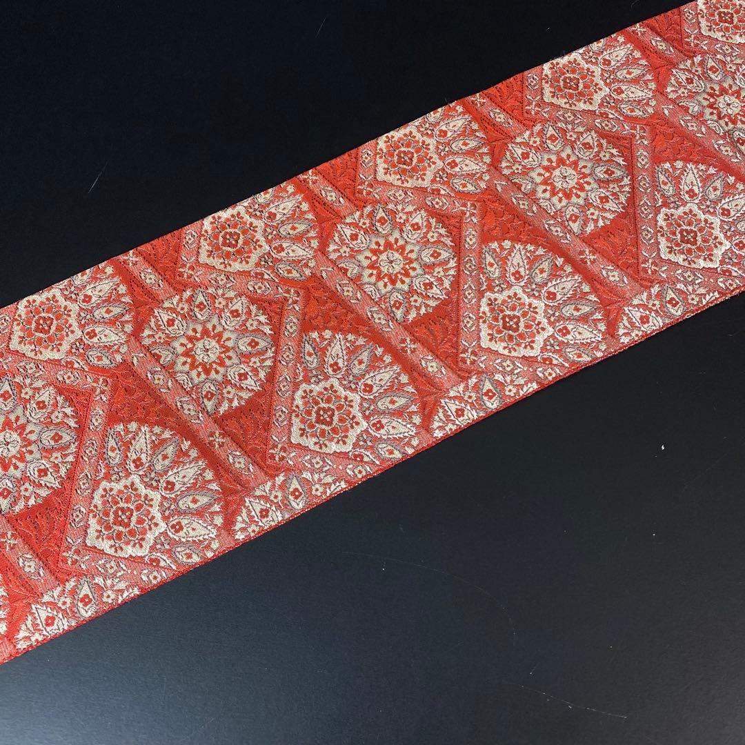 ZY-882 名古屋帯 八寸 美品 通年 抽象花文様 正絹 上質 - メルカリ