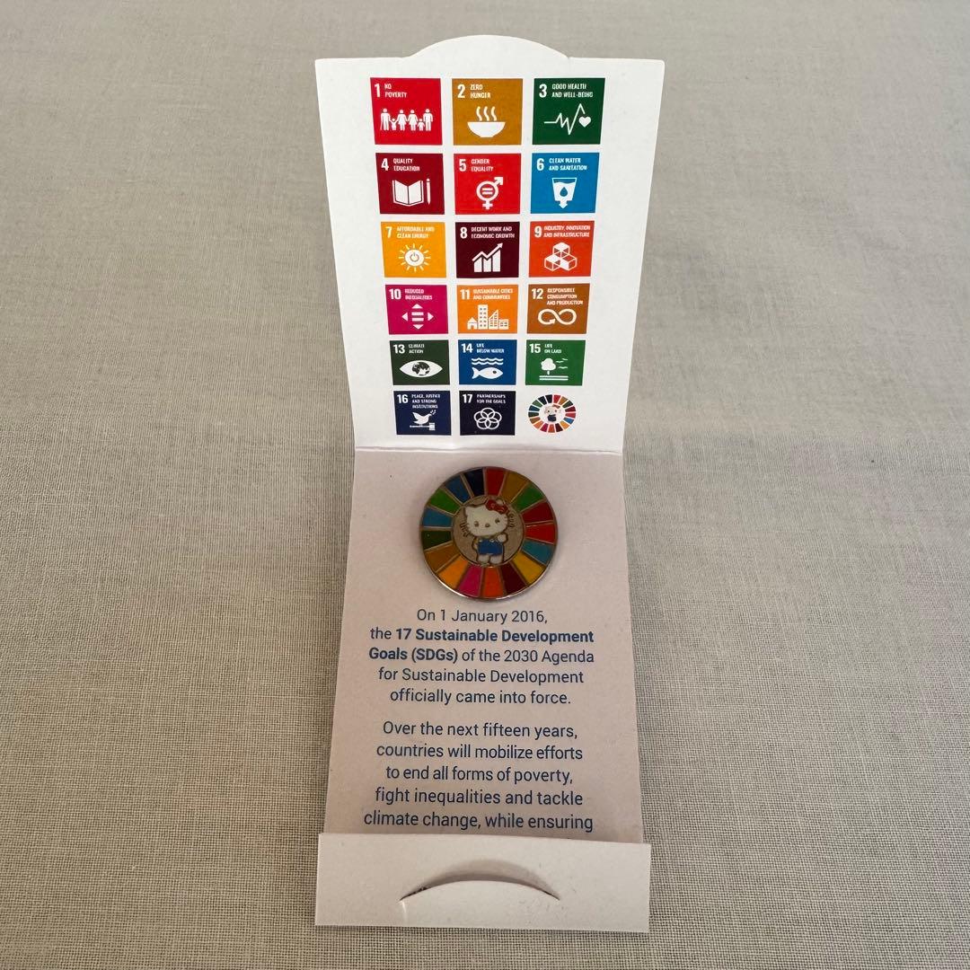 2025万博 国連限定 SDGs ハローキティ ピンバッジ 台紙付き - メルカリ