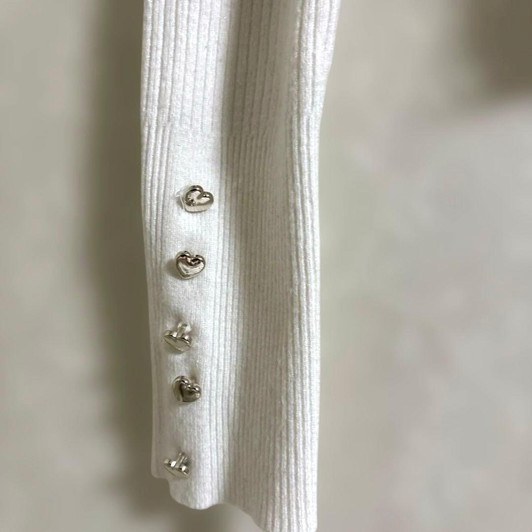 リブ編みホワイトハイネックセーター良好一点限り限定品最後の一点早い