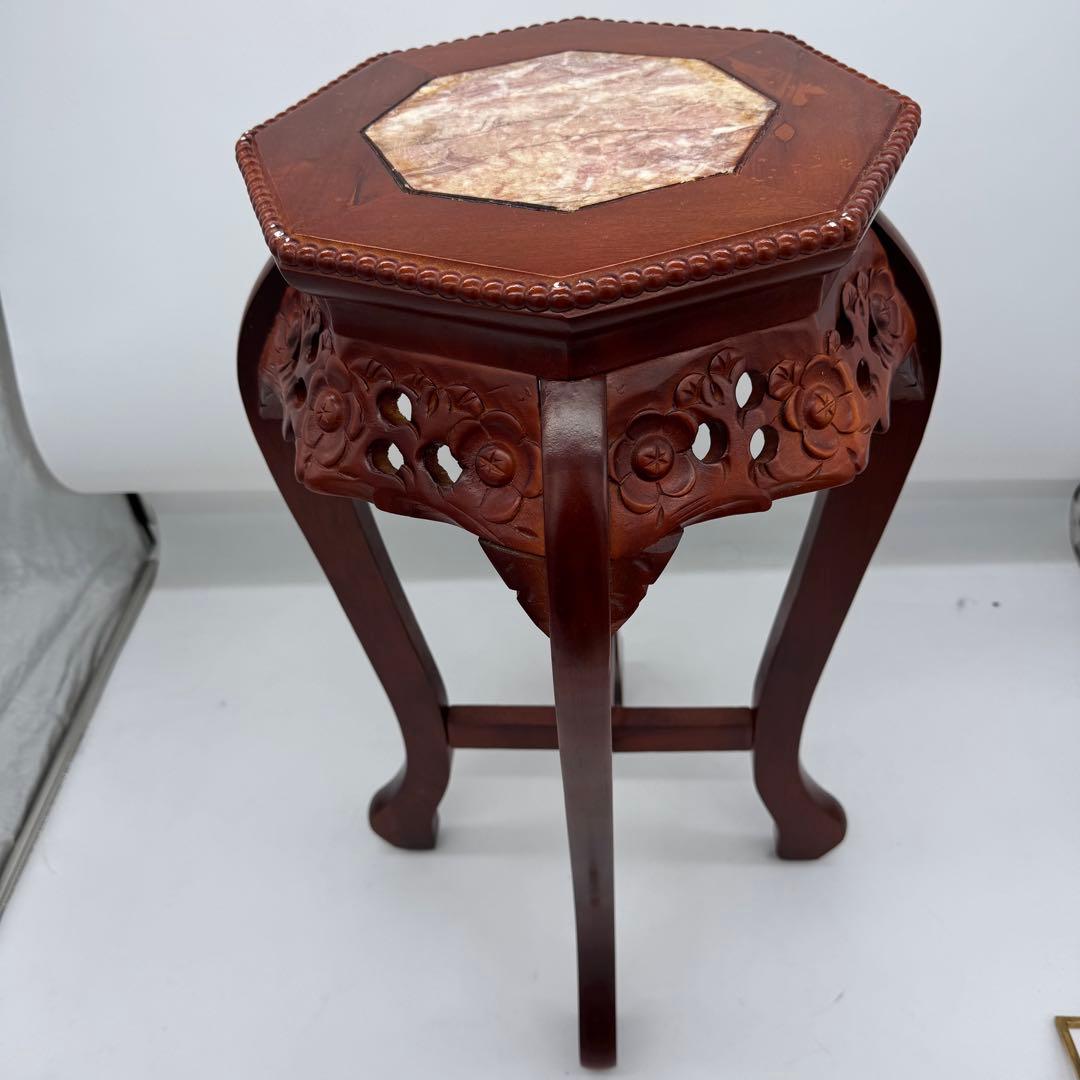 李朝様式家具 銘木 花梨 透かし彫り サイドテーブル 八角形 花台 飾り台 2026年最新】Yahoo!オークション -花梨 家具の中古品・新品・未使用品一覧
