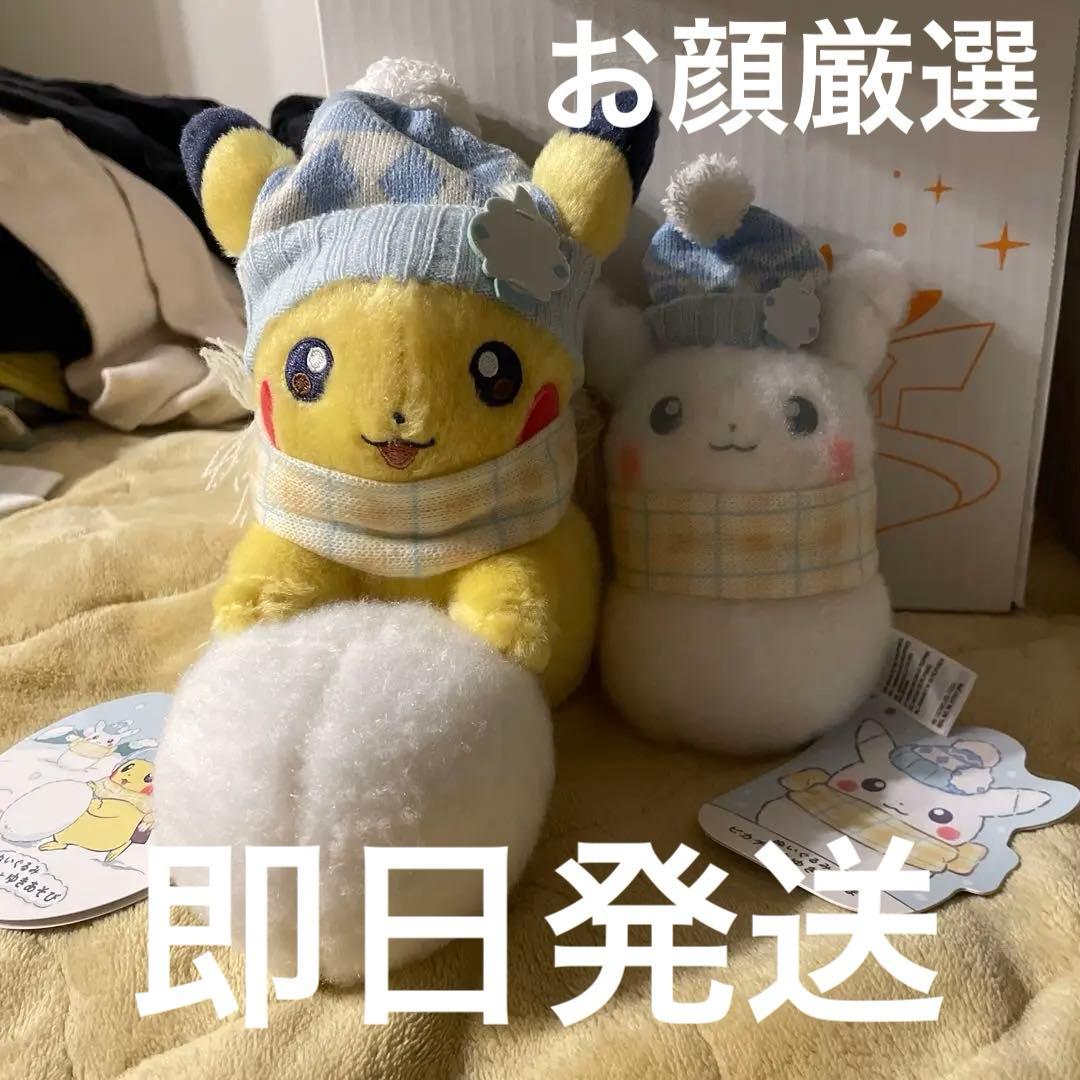 ポケモンセンターオリジナル ピカチュウとゆきあそび ぬいぐるみ 2点