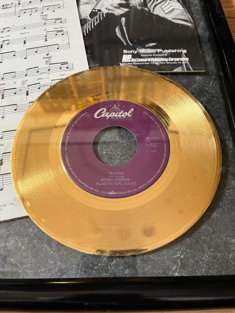 貴重 ジョンレノン イマジン ゴールドディスク 24KT GOLD 楽譜 - メルカリ