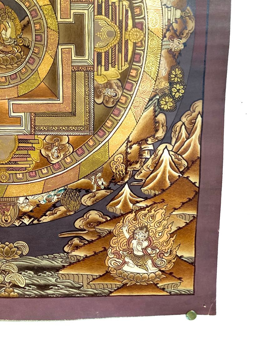 チベット 曼荼羅 マンダラ カーラチャクラ 仏画 タンカ 掛軸 観音 菩薩