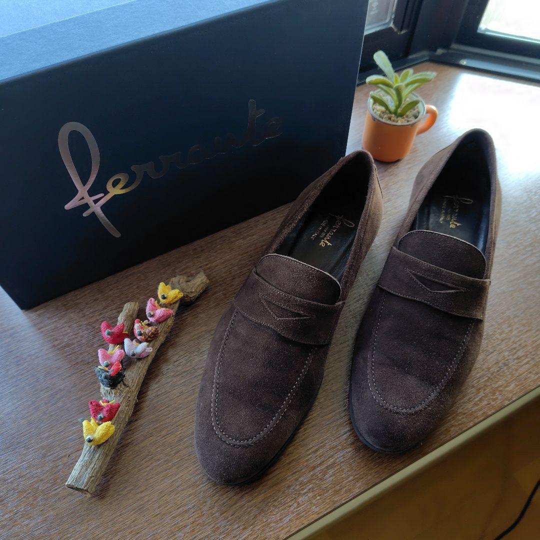 ferrante ブラウン スエード ローファー 楽天市場】Ferrante【フェランテ】コインローファー ELEGANT CAMOSCIO