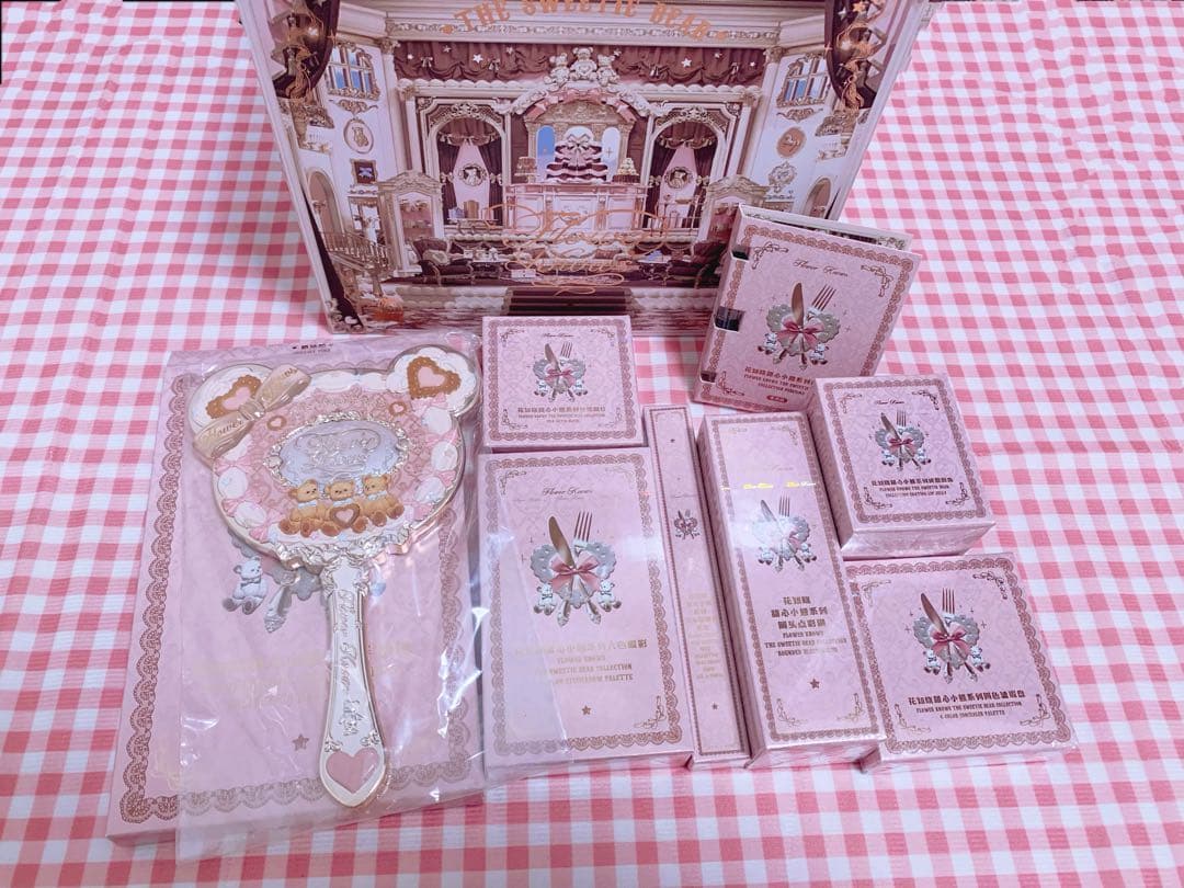 【未使用】フラワーノーズ　スウィーティーベア　コレクション　豪華9点ピンクセット 未使用】フラワーノーズ スウィーティーベア コレクション 豪華9点